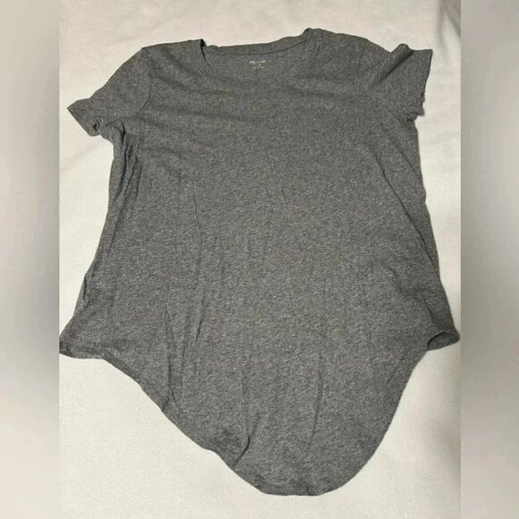 Madewell Front Knot Tee | Marled Gray | Size Small - Picture 2 of 6